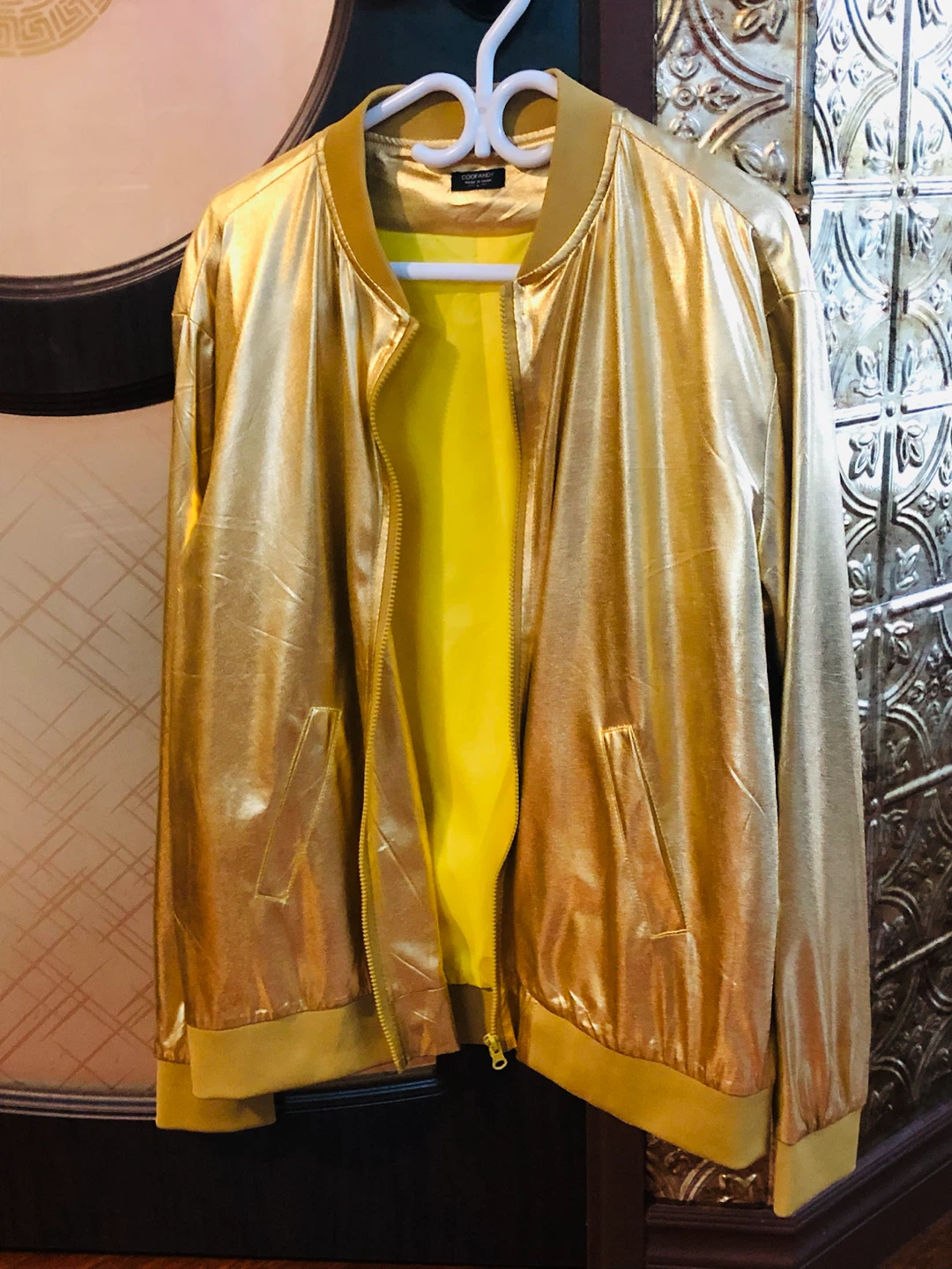 Gold Bomber Jacket L unisex
