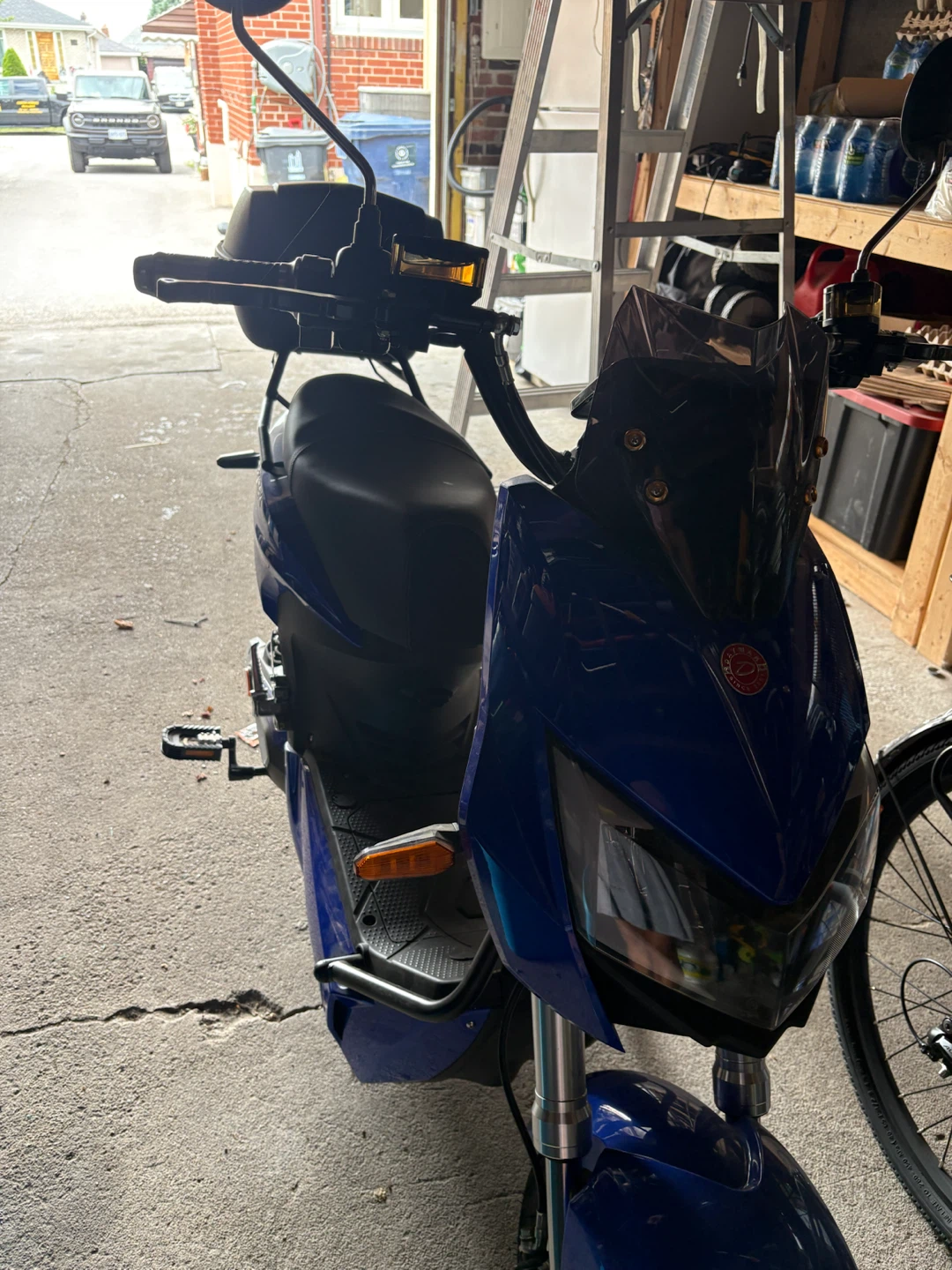 Blue Electric Scooter with Storage Box - photo 2