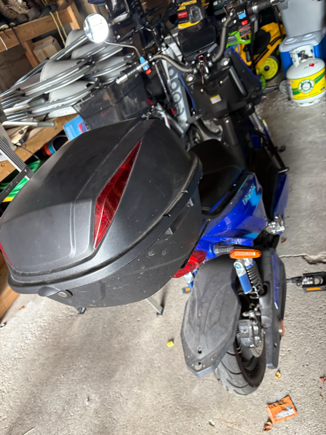 Blue Electric Scooter with Storage Box - photo 3