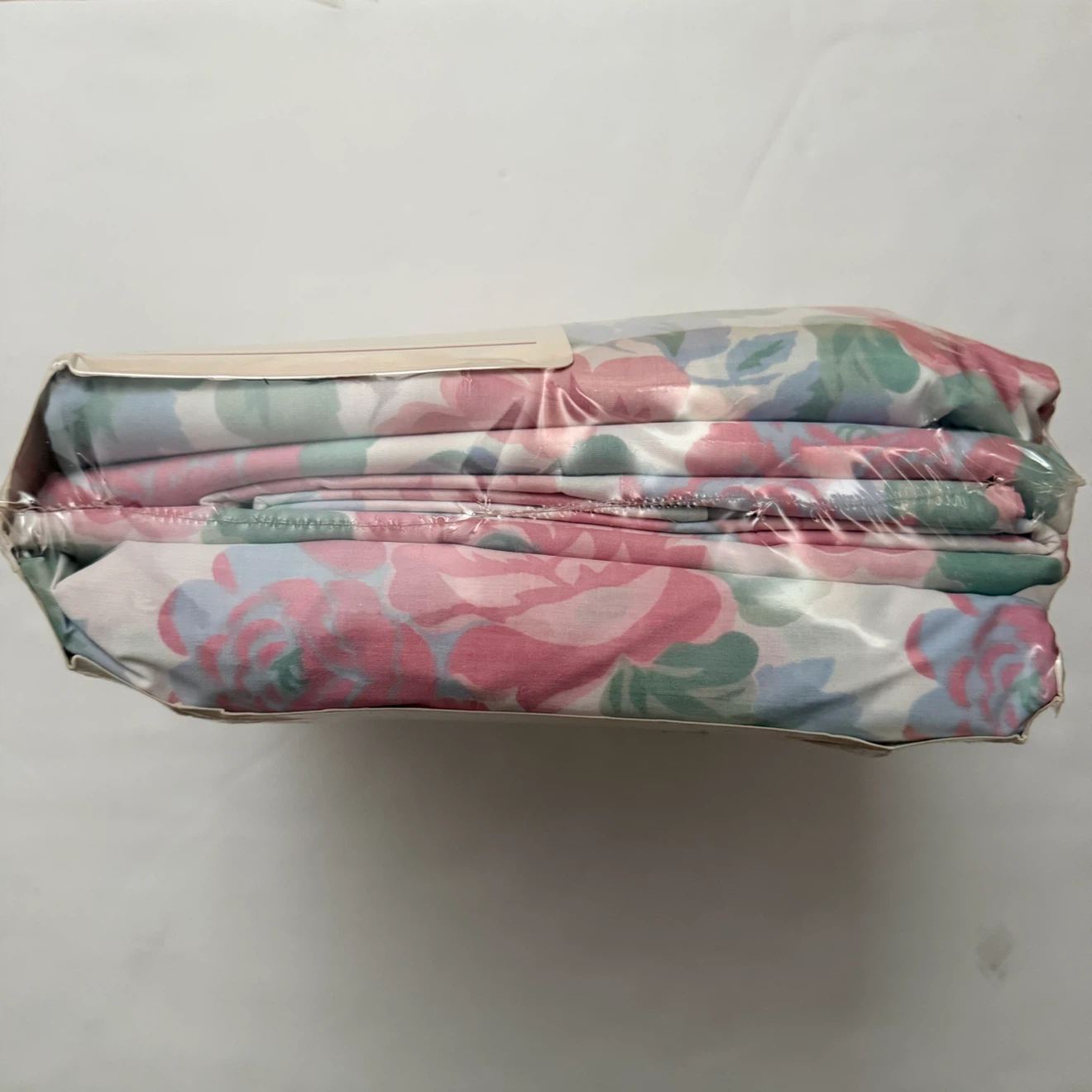 NOS Vintage Stevens Pink and Green Floral Queen Sheet Set - photo 5