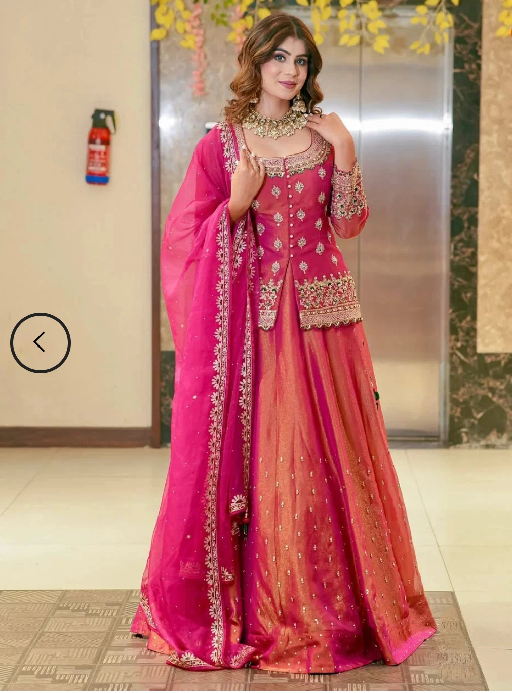 Pink Embroidered Lehenga Choli with Dupatta