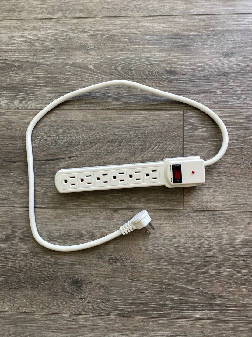 6-Outlet White Power Strip with Switch