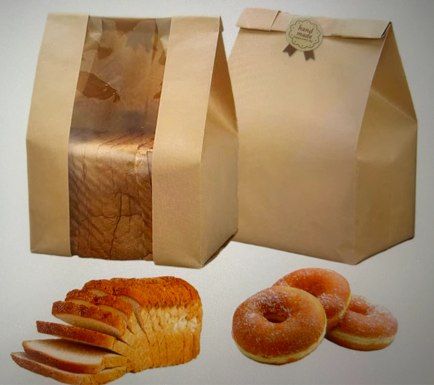 25 Brown Paper Bags with Label Seal Stickers