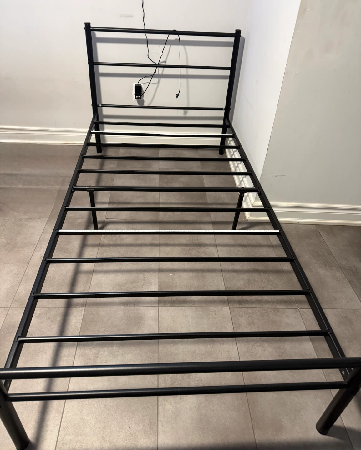Black Metal Twin Bed Frame - photo 2