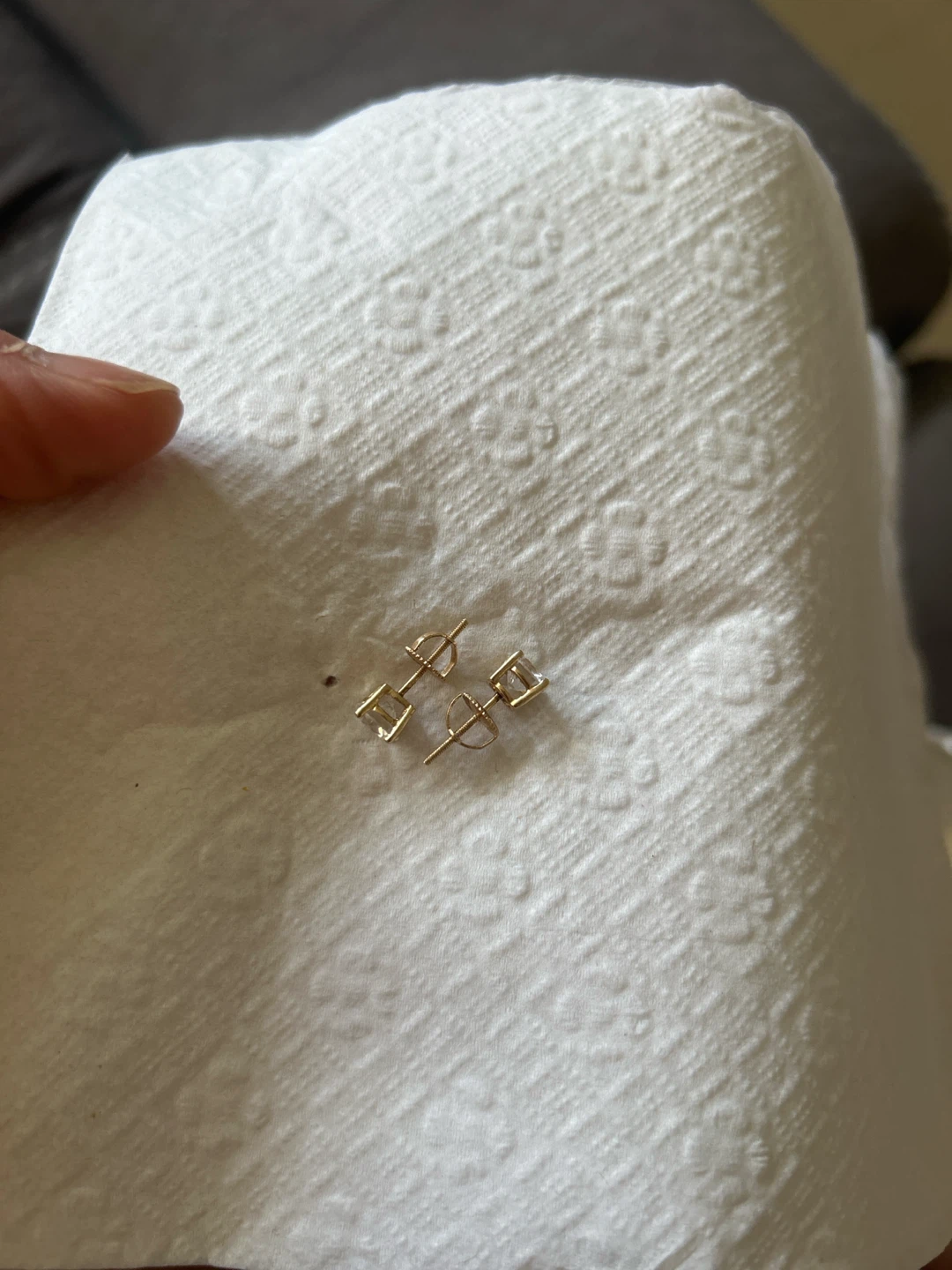 14k Gold CZ Stud Earrings