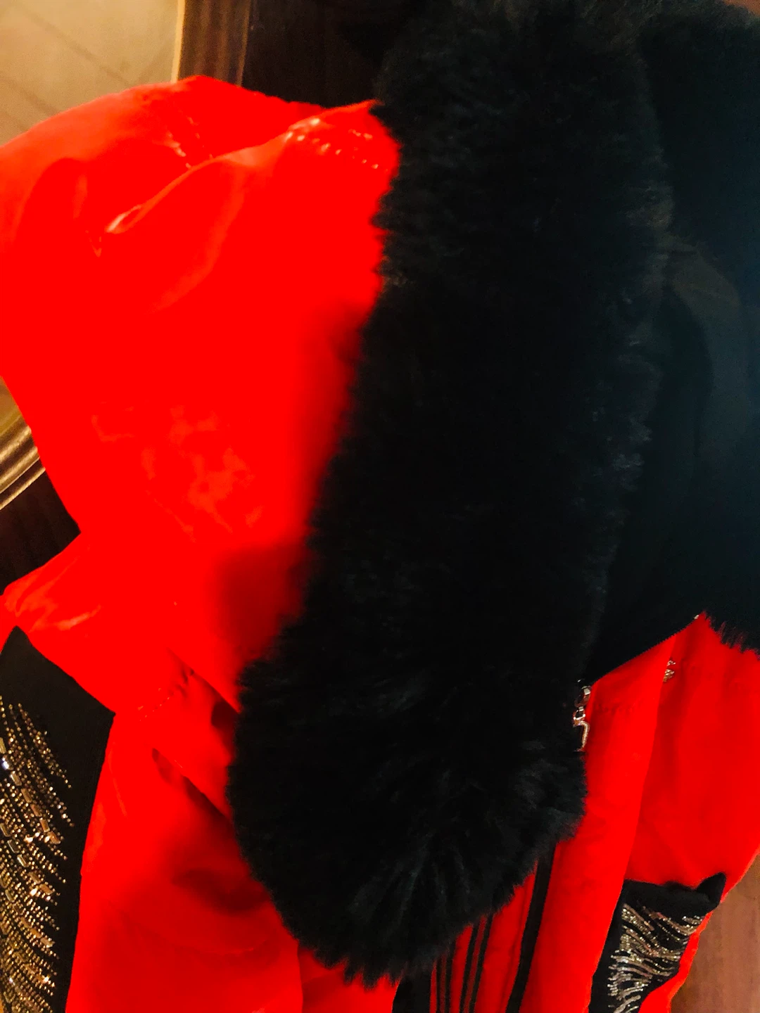 Red Parka Jacket with Fur Hood L - photo 5