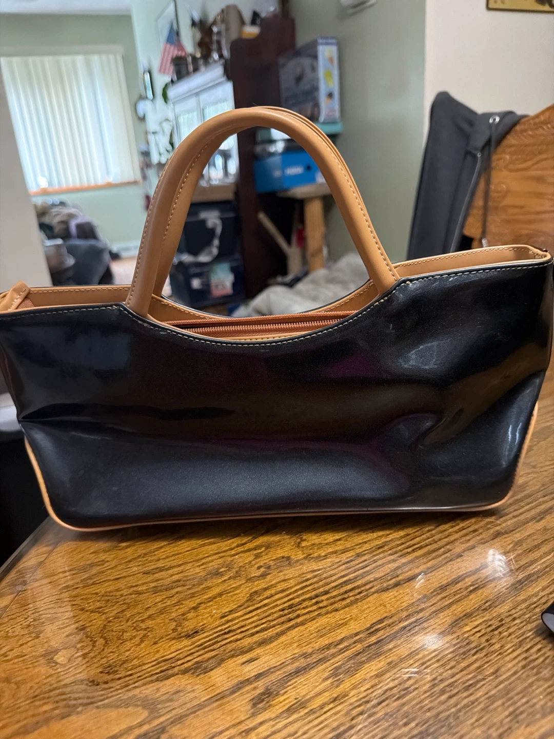 Barneys New York Black Patent Leather Tote Bag - photo 2