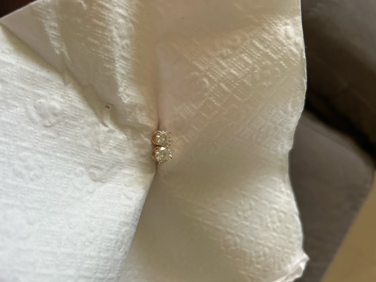 14k Gold CZ Stud Earrings - photo 2