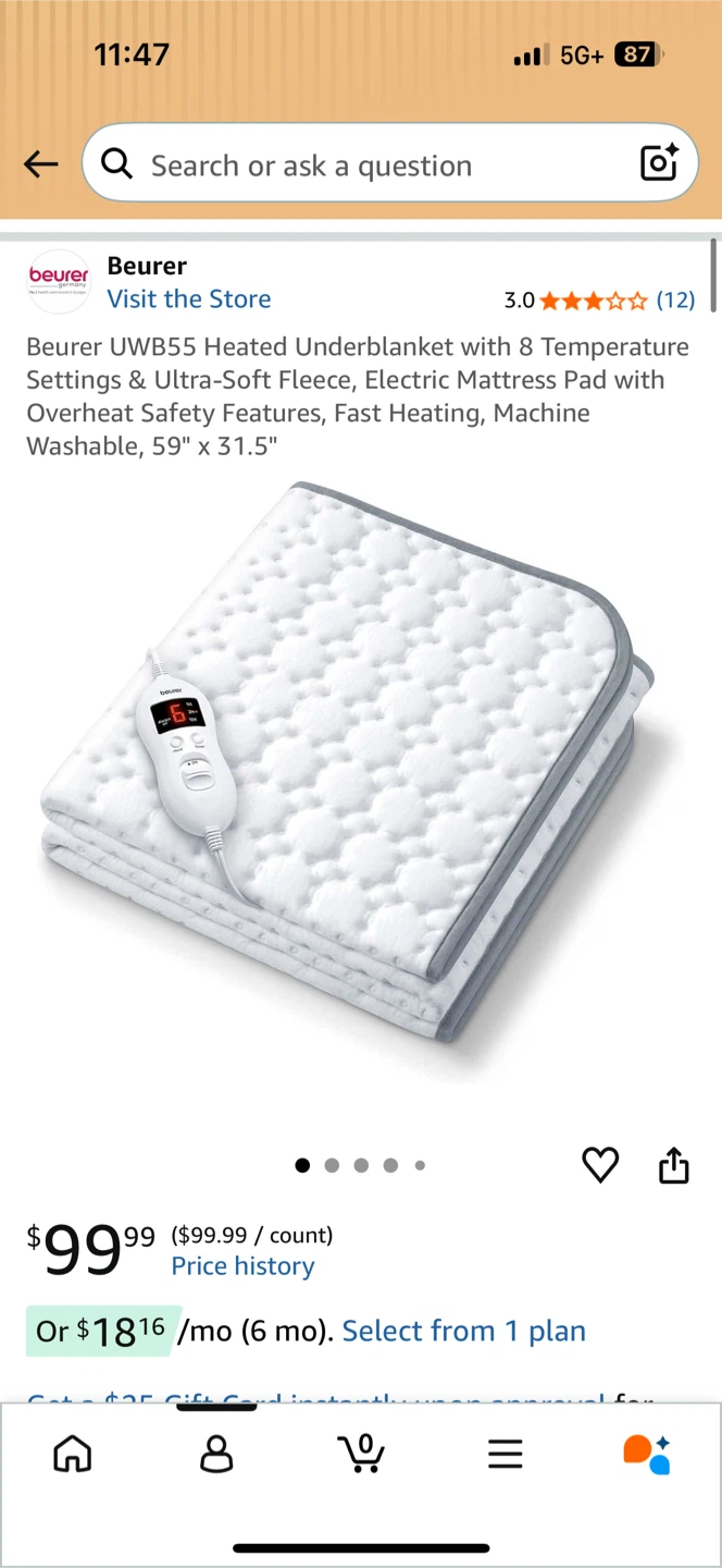 Beurer UWB55 Heated Underblanket