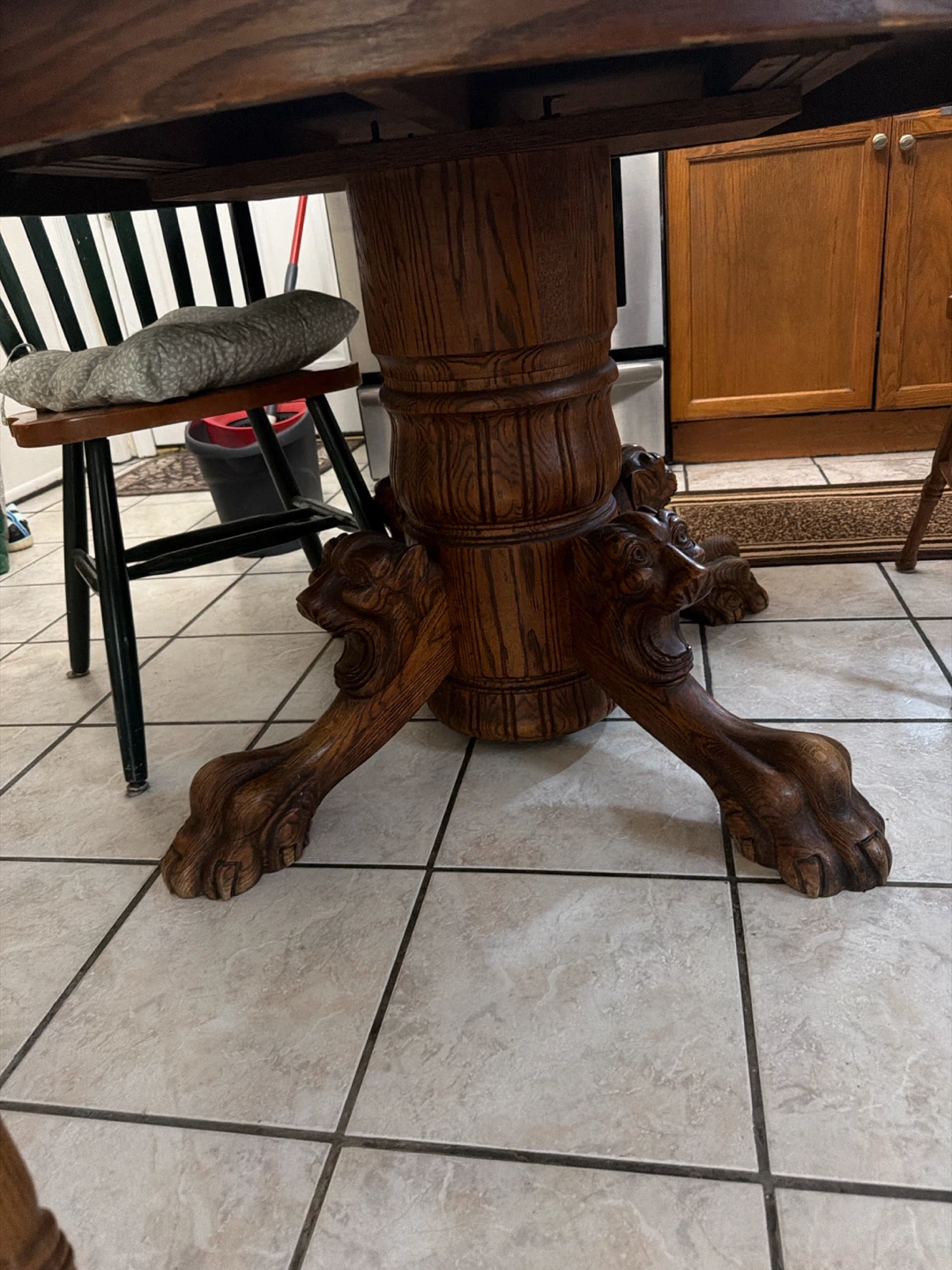 Vintage Wooden Dining Table with Lion Paw Legs - photo 2