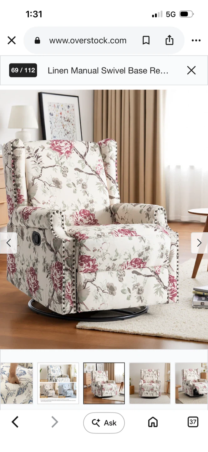 Floral Wingback Recliner