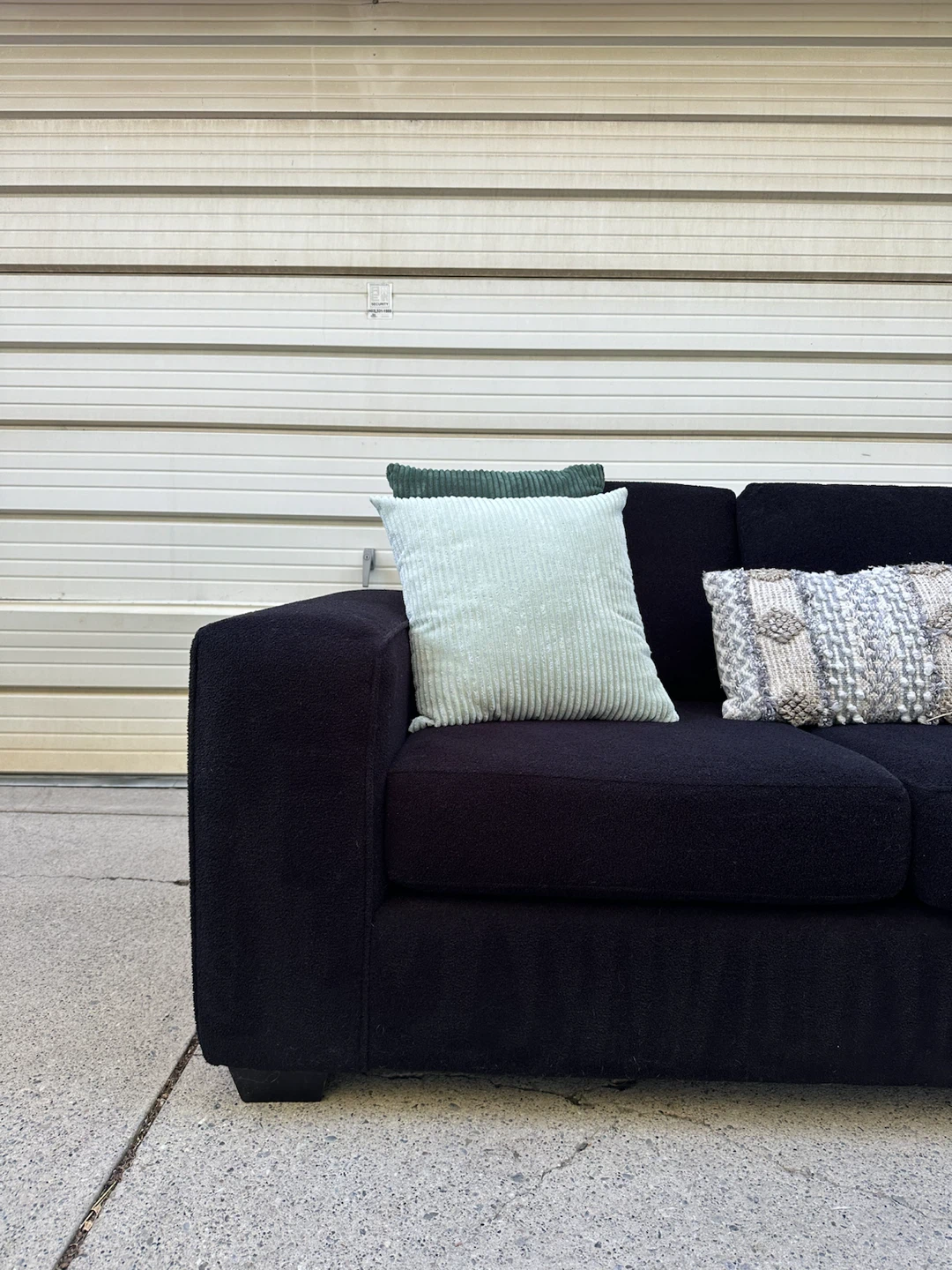 Urban Barn 3-Seater Sofa – Black Fabric – Large & Very Comfy - photo 3