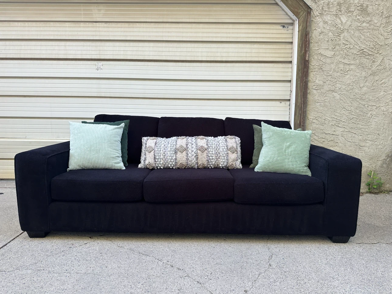Urban Barn 3-Seater Sofa – Black Fabric – Large & Very Comfy - photo 5