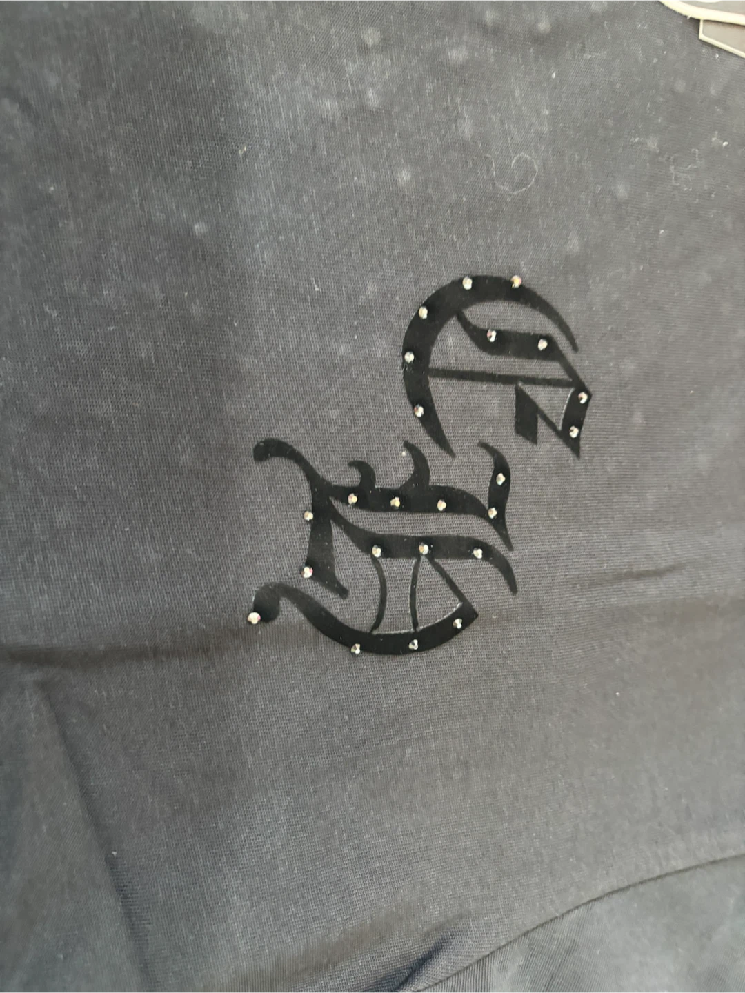 Black Rhinestone Chrome Hearts T-Shirt - photo 3