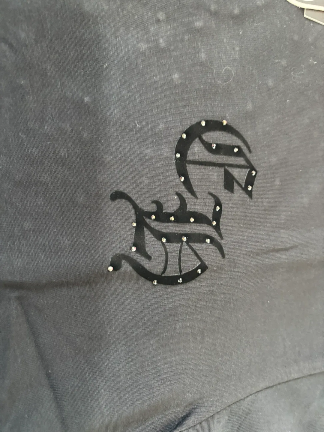 Black Rhinestone Chrome Hearts T-Shirt - photo 3