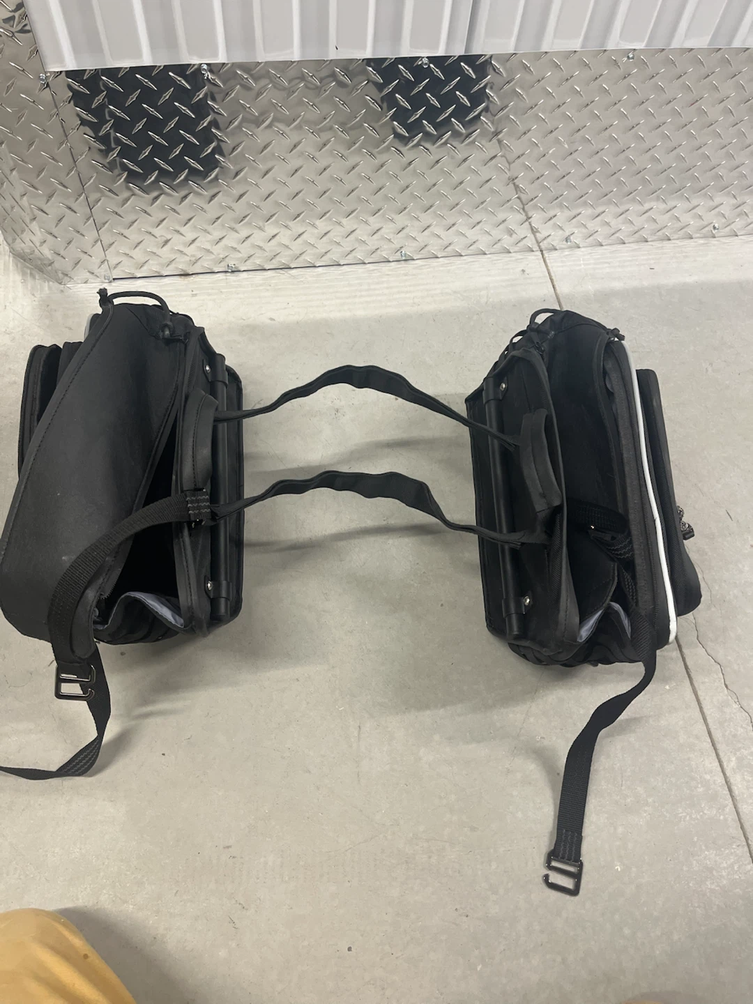 Black Motorcycle Saddlebags with Straps - photo 2