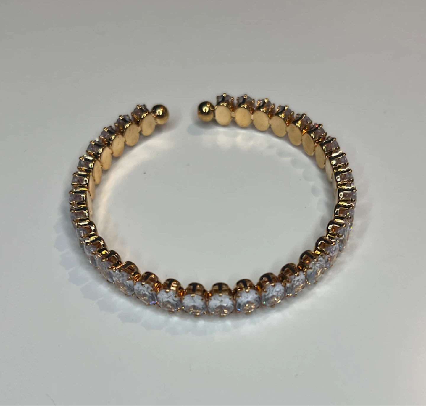 Rose Gold Tone Tennis Bracelet with Clear Crystals