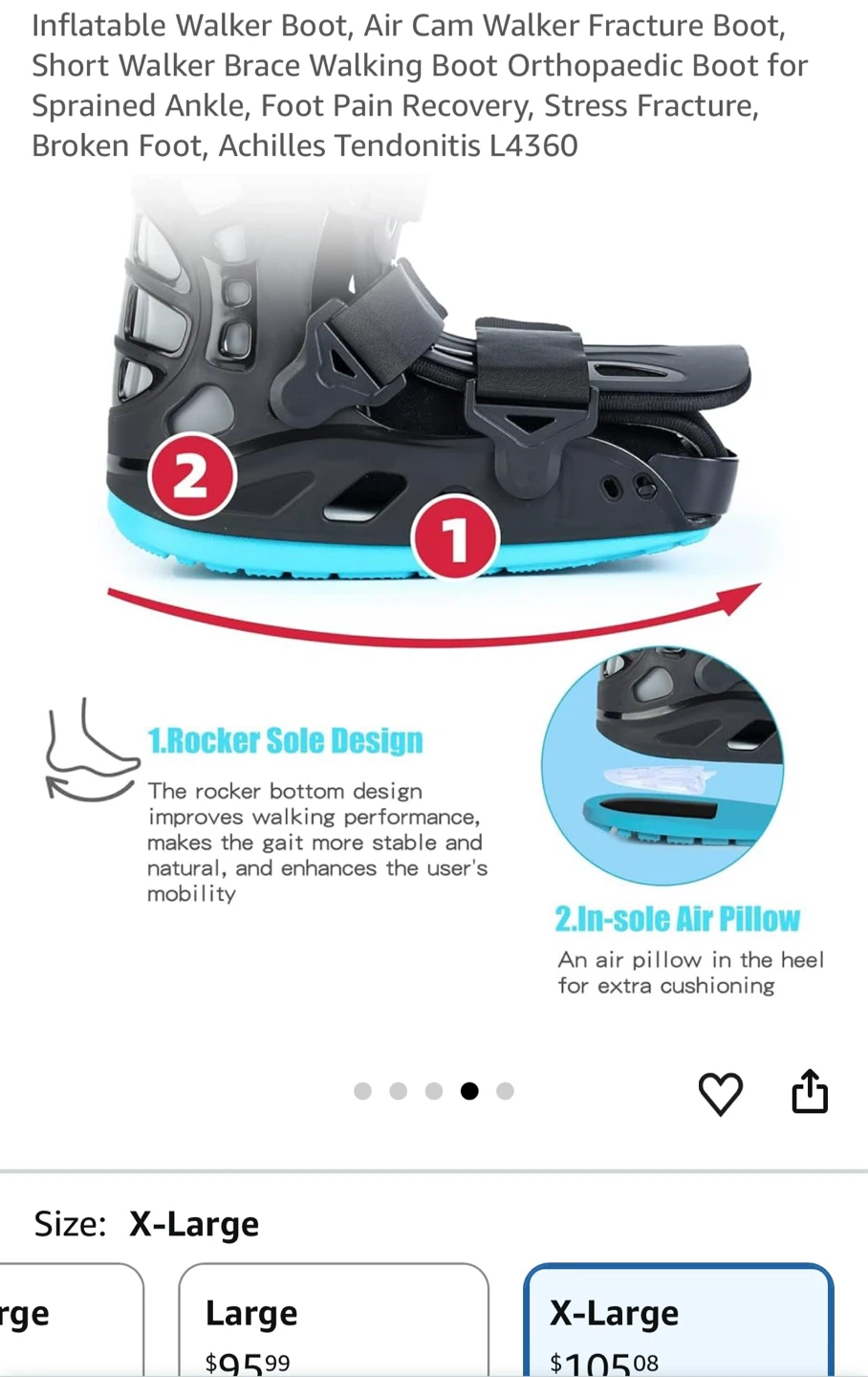 Inflatable Air Cam Walker Fracture Boot - X-Large - photo 5