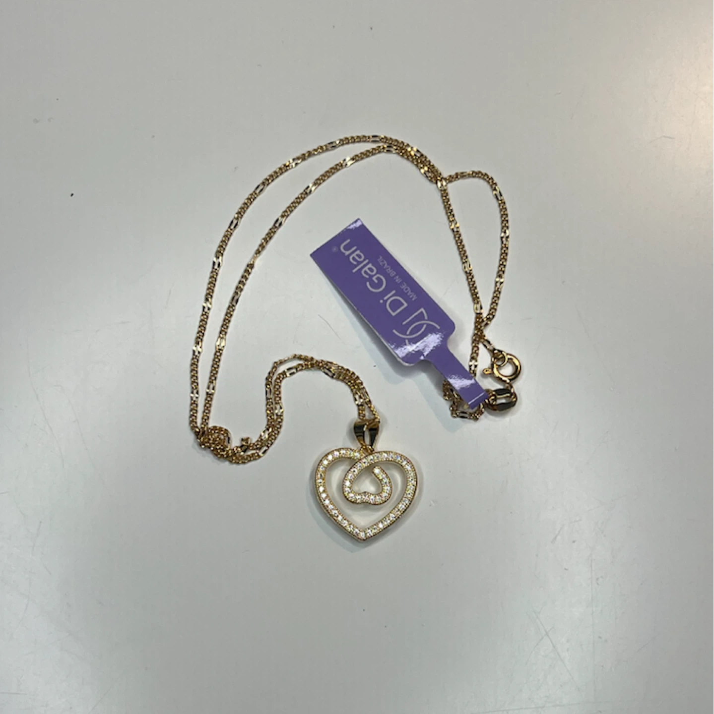 Di Galan Heart Necklace with Crystals