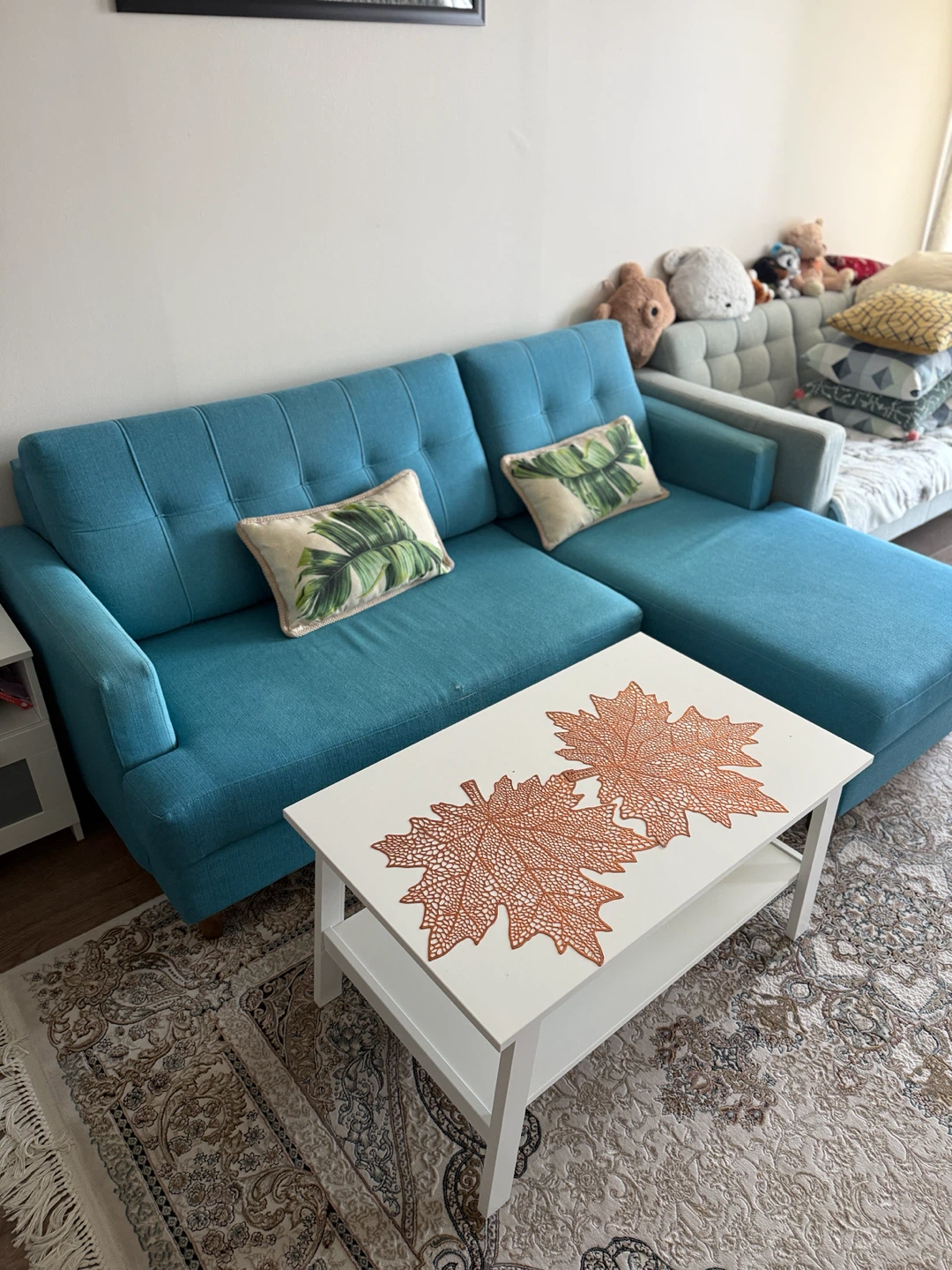 Modern Blue Reversible Sectional Sofa with Chaise - photo 2