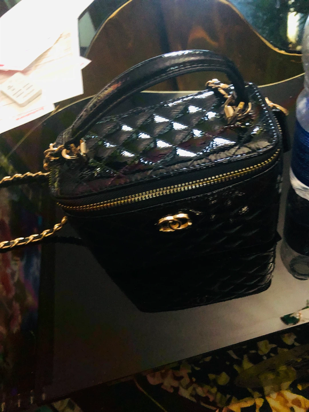 Black Patent Leather Vanity Bag - photo 5