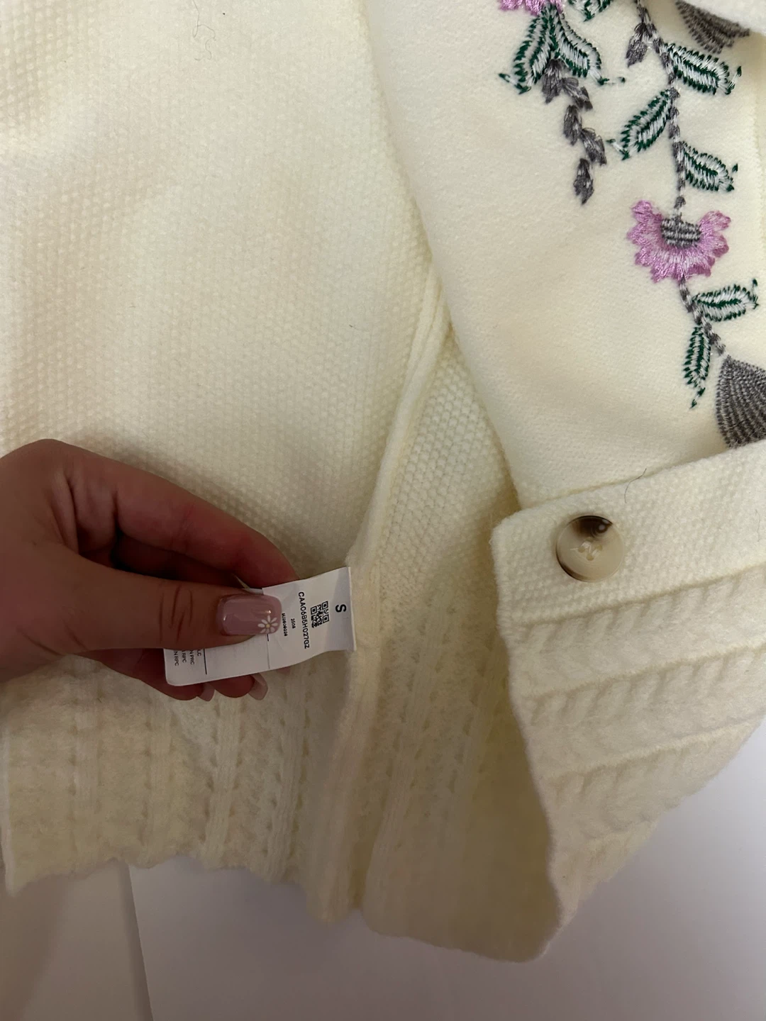 CUPSHE Cream Embroidered Cardigan Sweater - photo 5