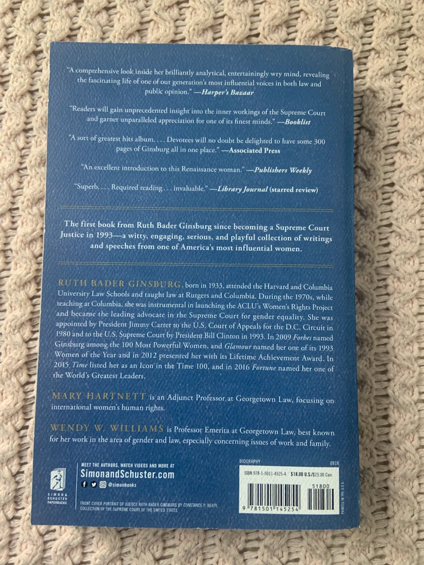 My Own Words by Ruth Bader Ginsburg Paperback Book - photo 3