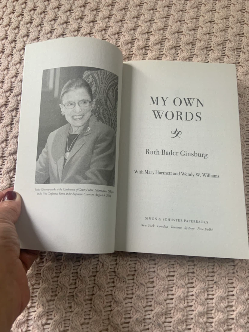 My Own Words by Ruth Bader Ginsburg Paperback Book - photo 4