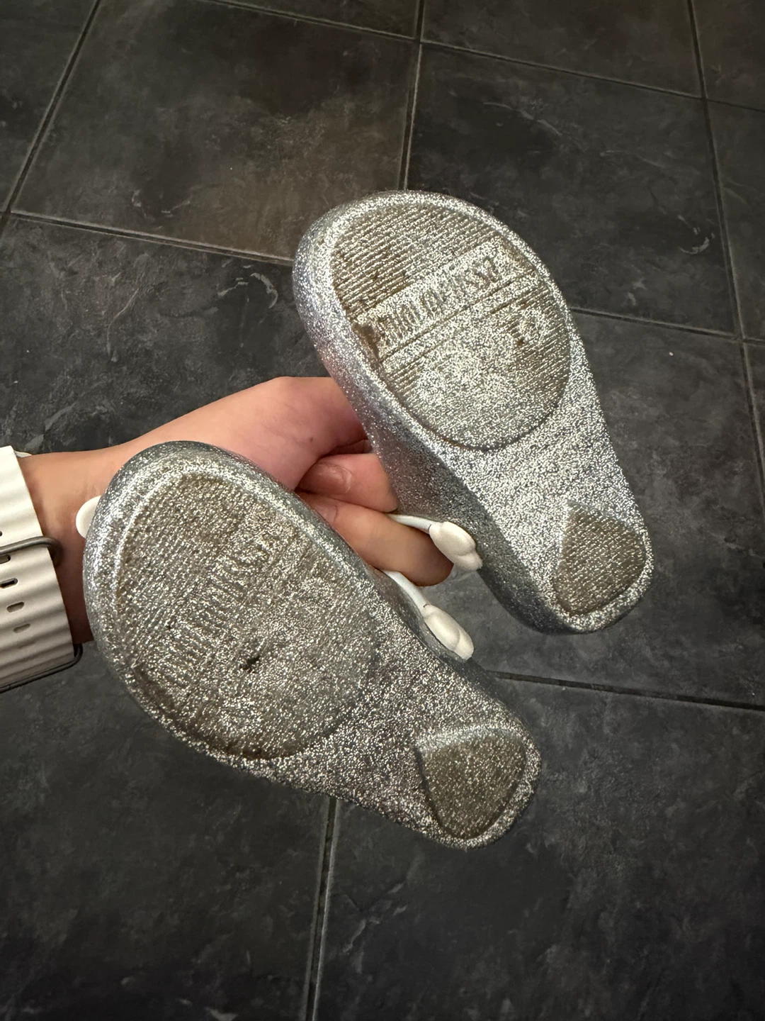 Mini Melissa Silver Glitter Unicorn Shoes Sz US 8 - photo 3
