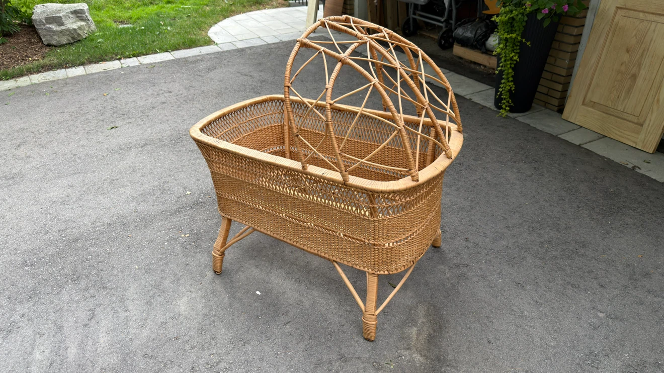 Vintage Wicker Bassinet