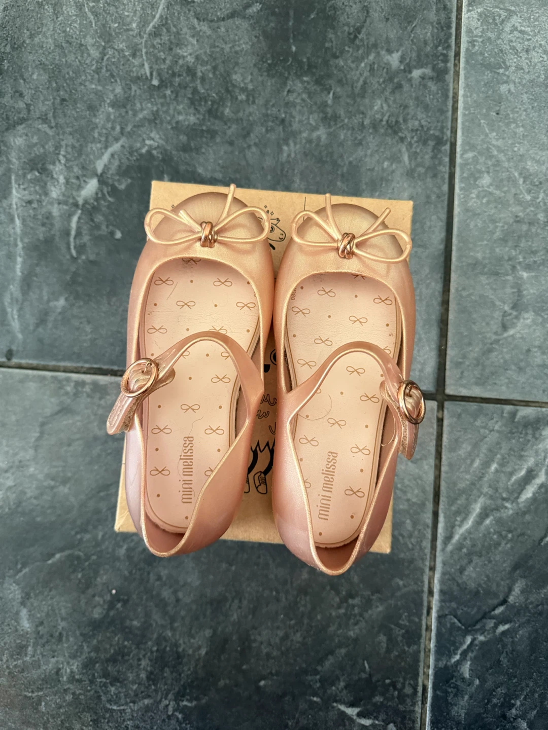 Mini Melissa Rose Gold Mary Jane Flats US 10 Kids - photo 2