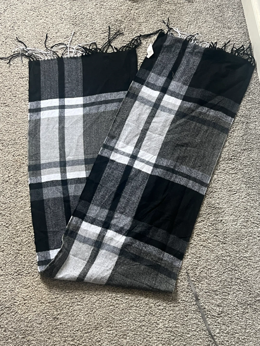 Black and White Plaid Scarf
