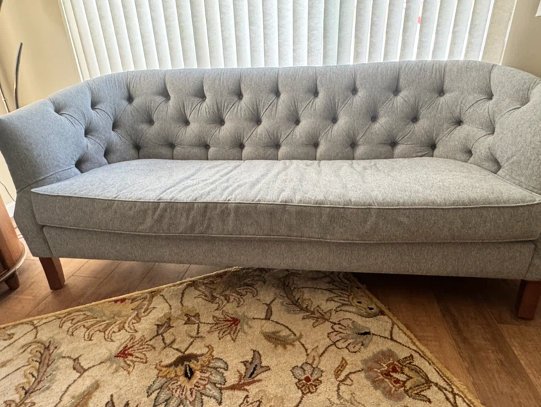 Slate Tufted Sofa - photo 3
