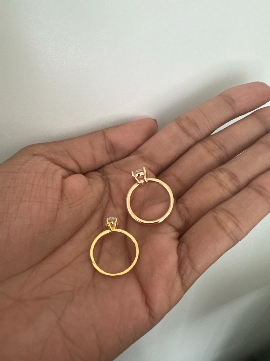 Two Gold Rings with Stones - photo 2