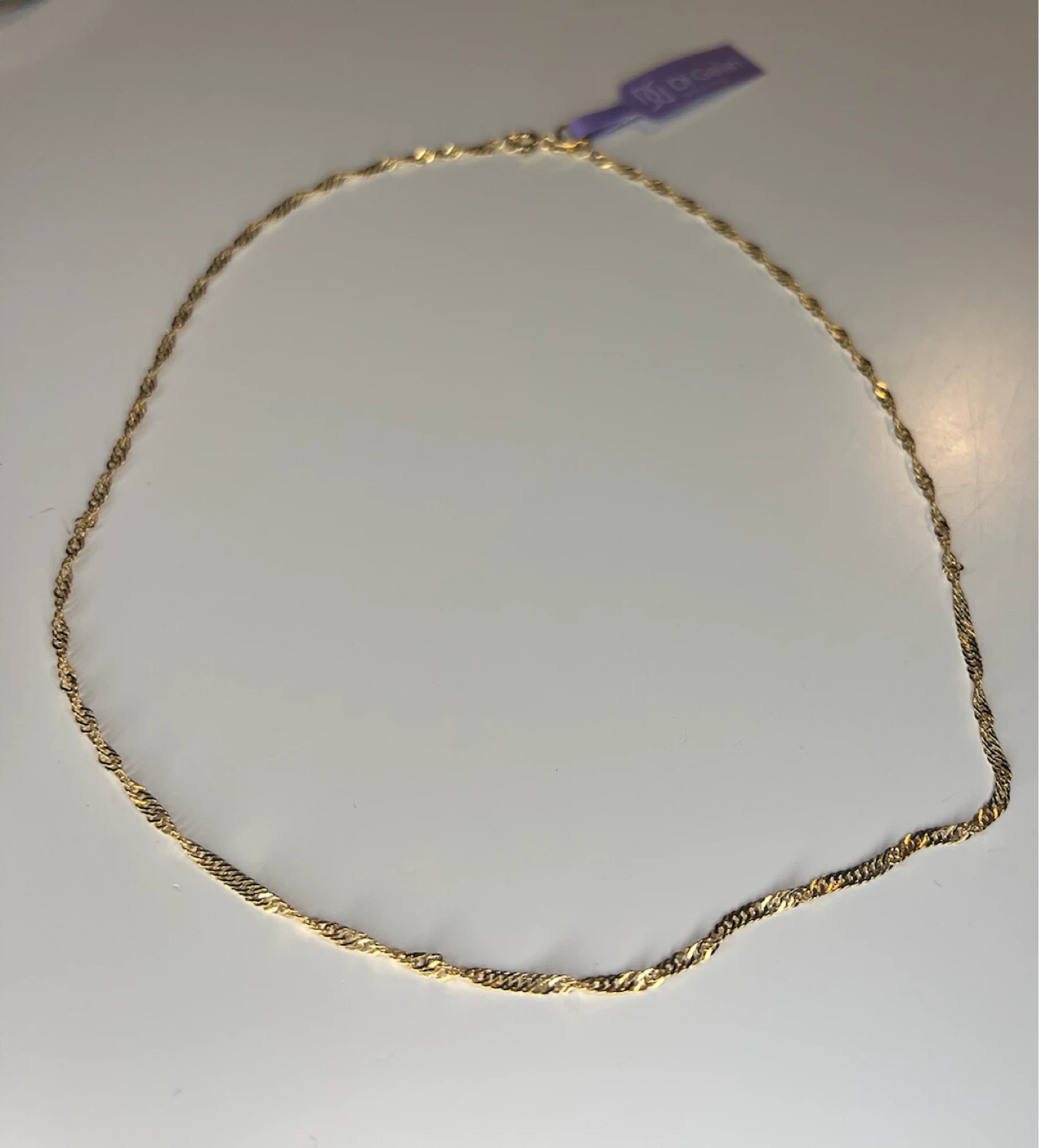 Gold Twist Chain Necklace