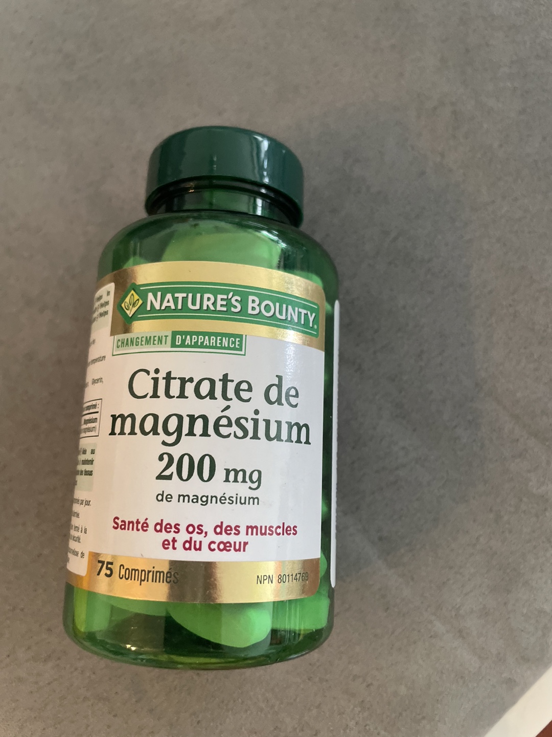 NEW Nature's Bounty Magnesium Citrate 200mg 75 Comprimés