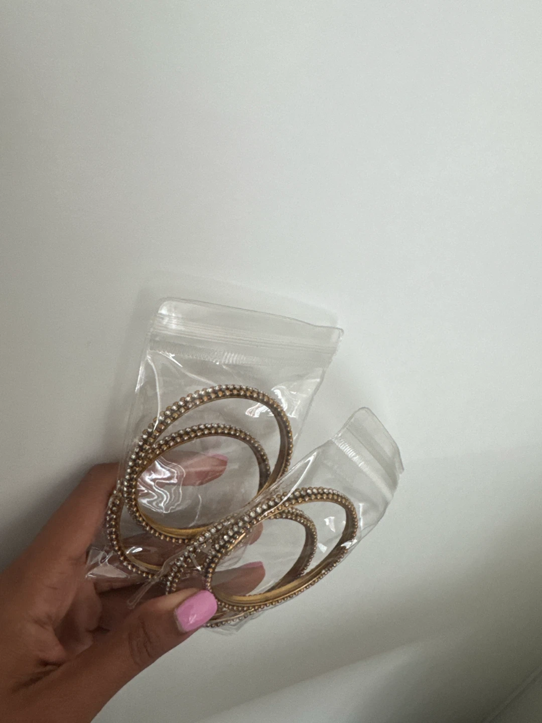 Set of 4 Gold Tone Bangle Bracelets with Rhinestones