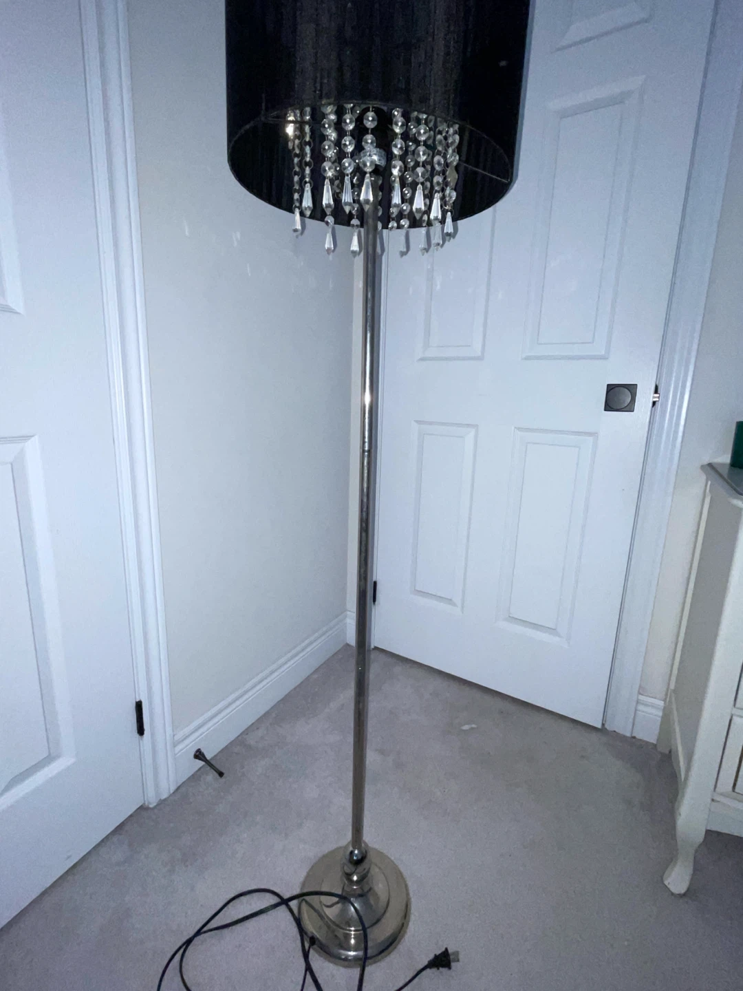 Black Drum Shade Floor Lamp with Crystal Accents - photo 3