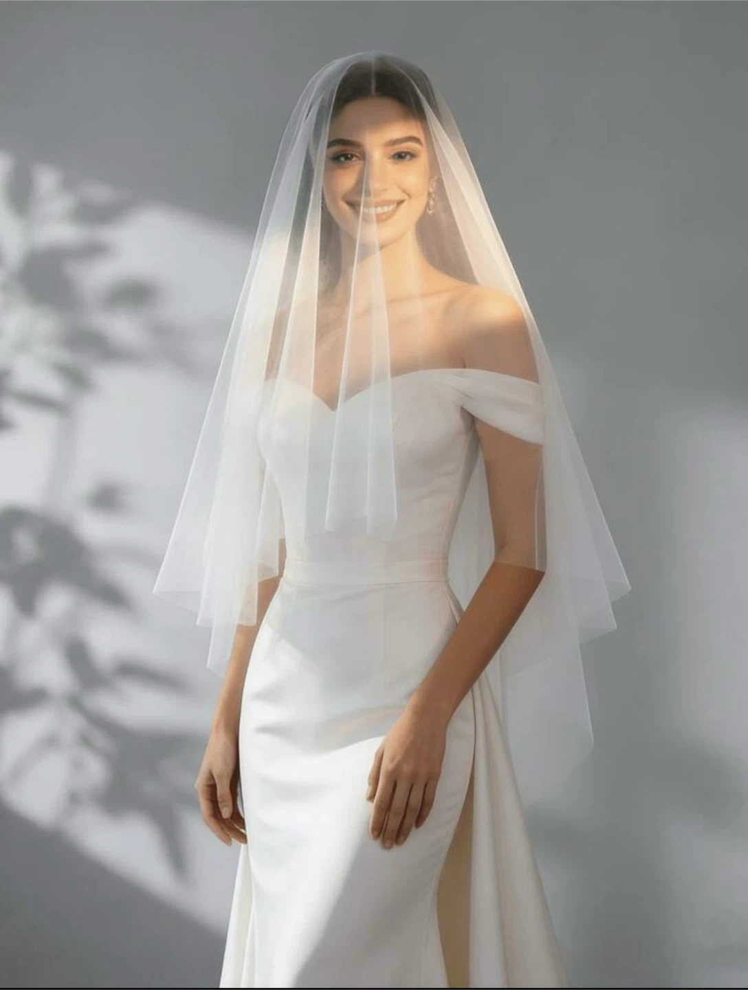NEW White Two-Tier Wedding Veil