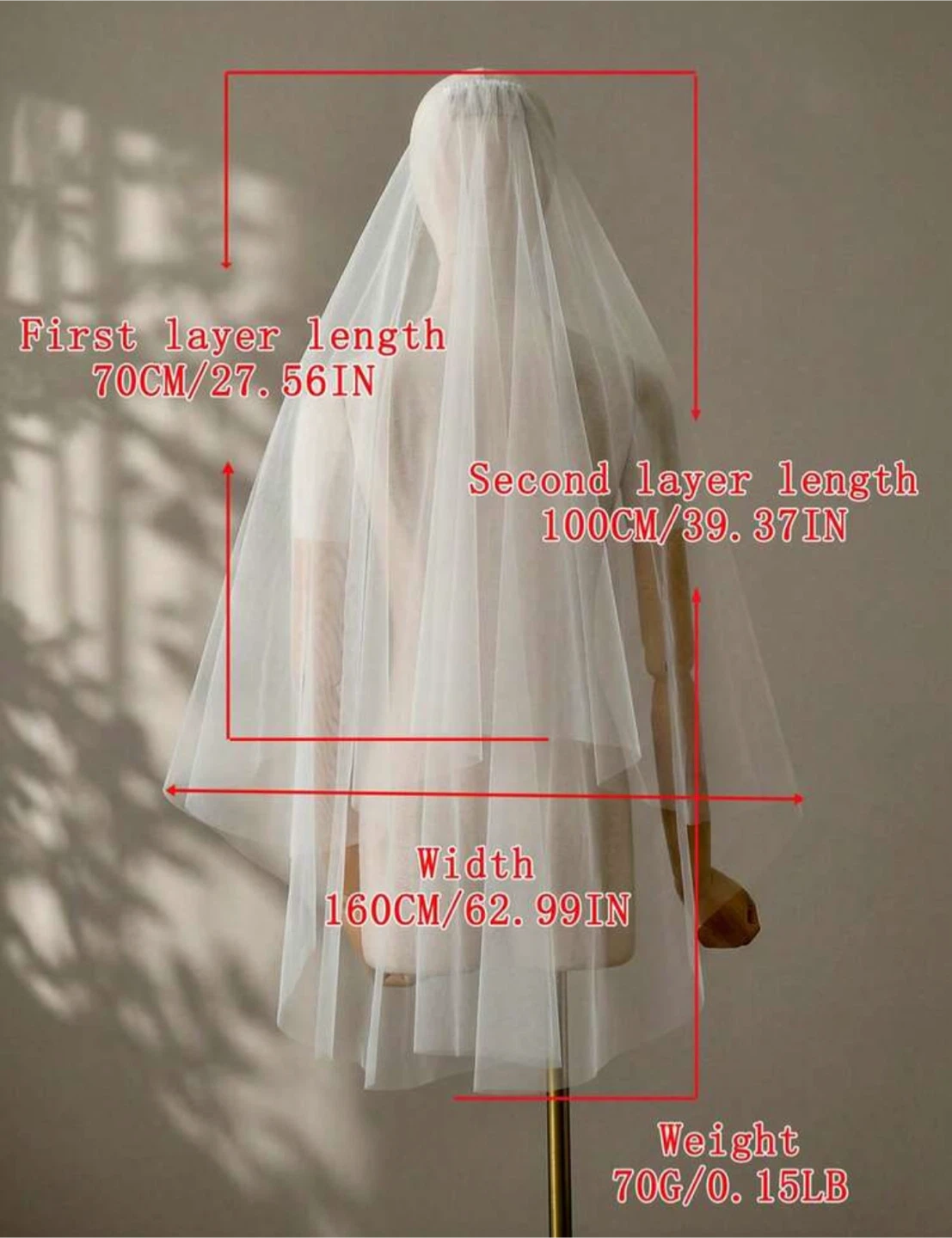 NEW White Two-Tier Wedding Veil - photo 3