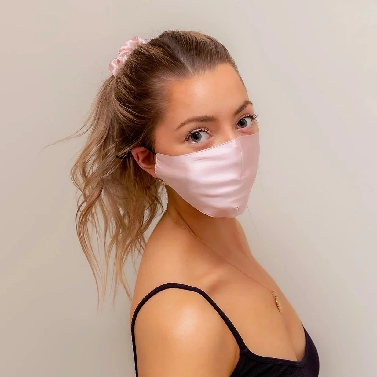 BNWT! Cilque 100% Silk “Blush” Adjustable Face Mask (Sold Out)