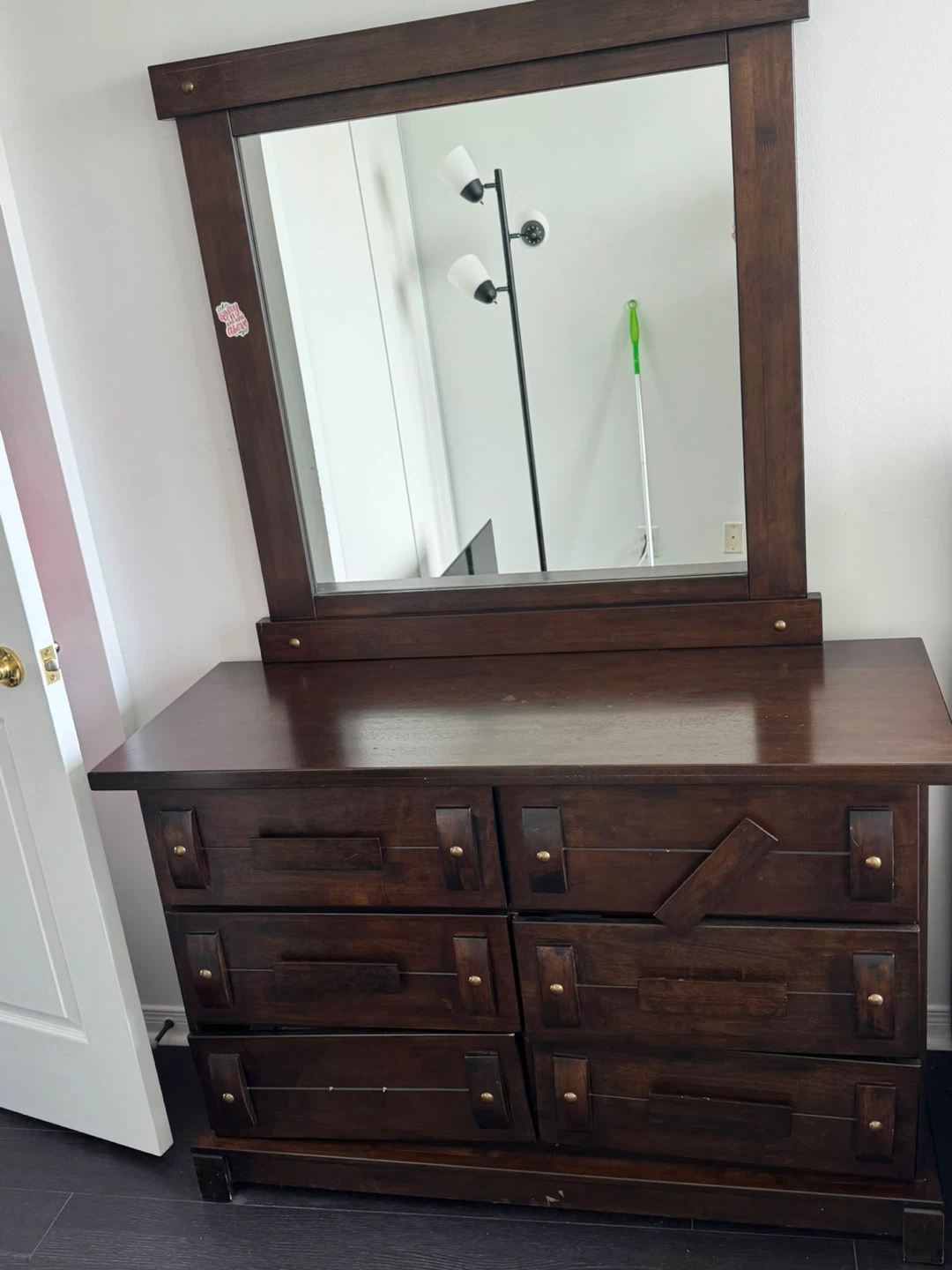 Dark Wood Dresser with Mirror - photo 3