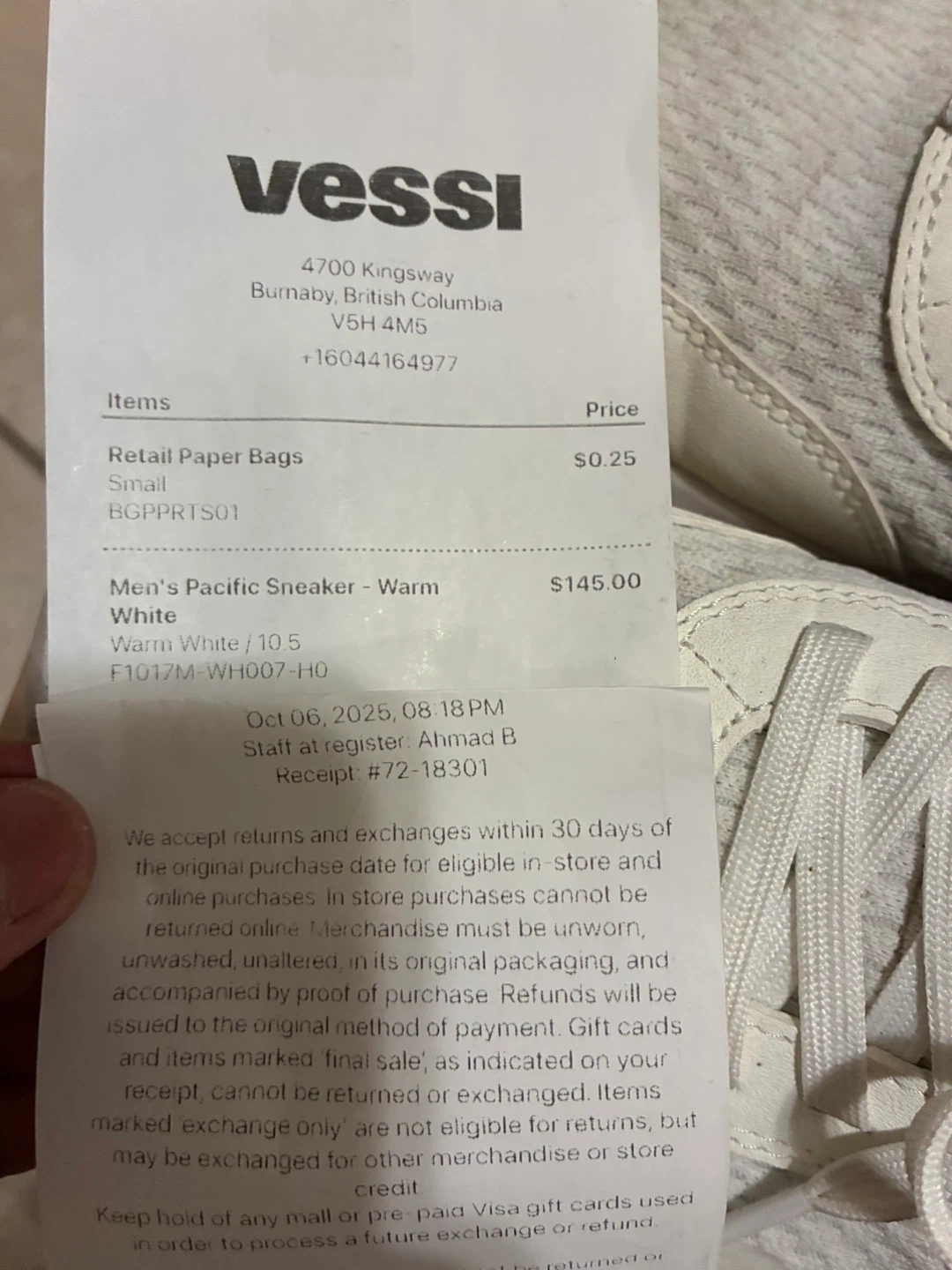 Vessi Men's Pacific Sneaker - Warm White - photo 5