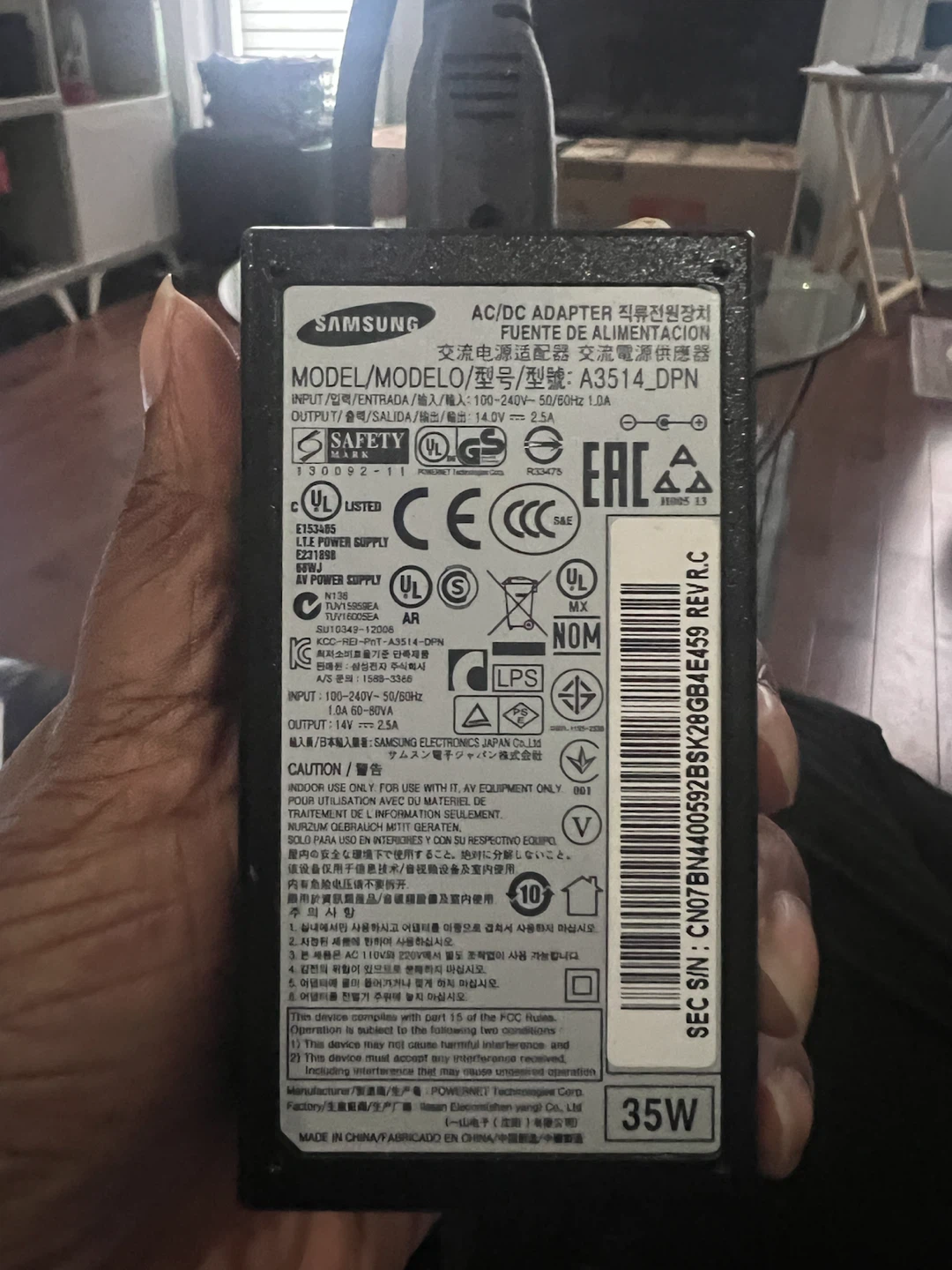 Samsung AC/DC Adapter A3514_DPN