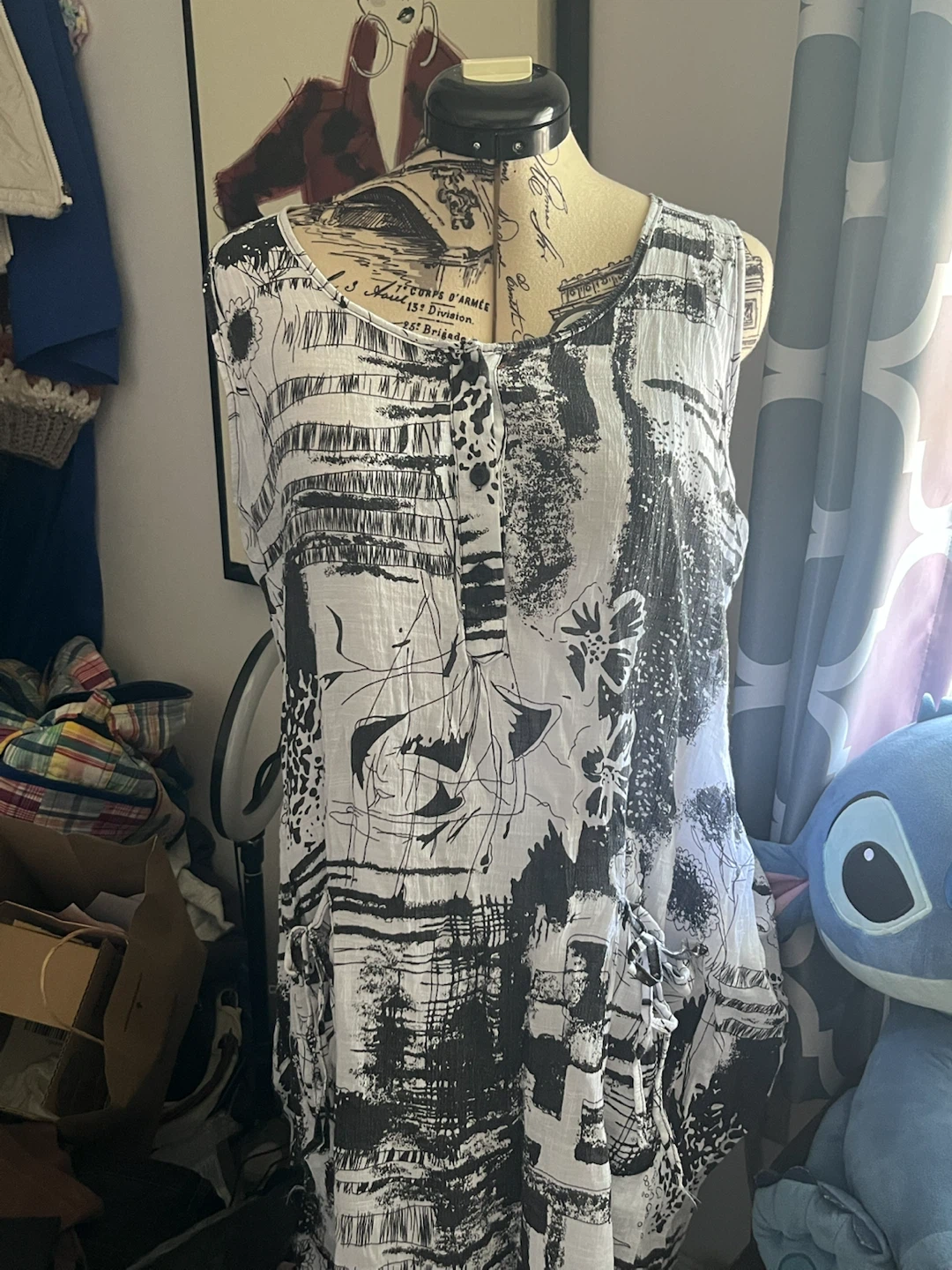 Black and White Patterned Dress