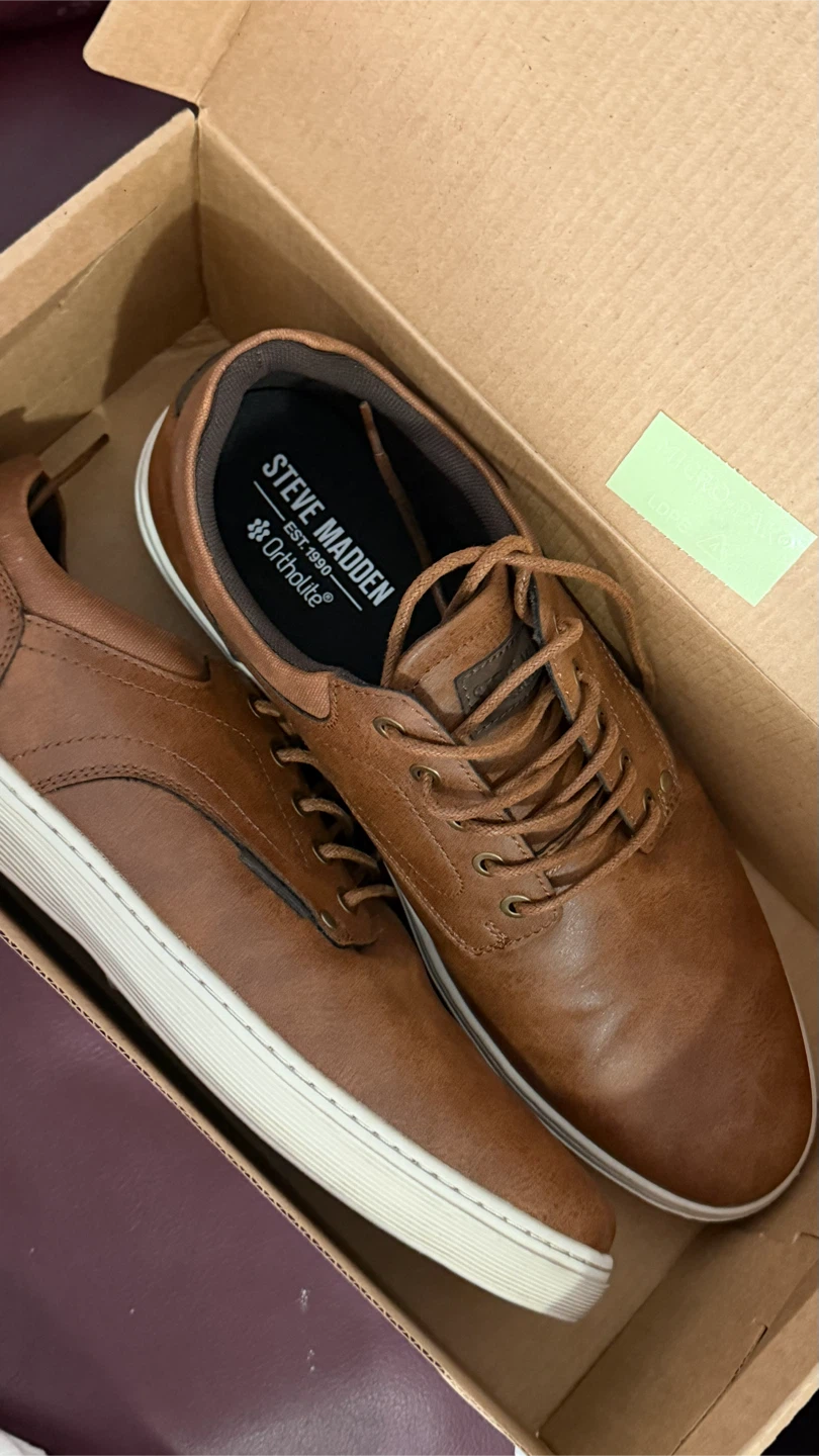 Steve Madden Brown Leather Sneakers - Size 11