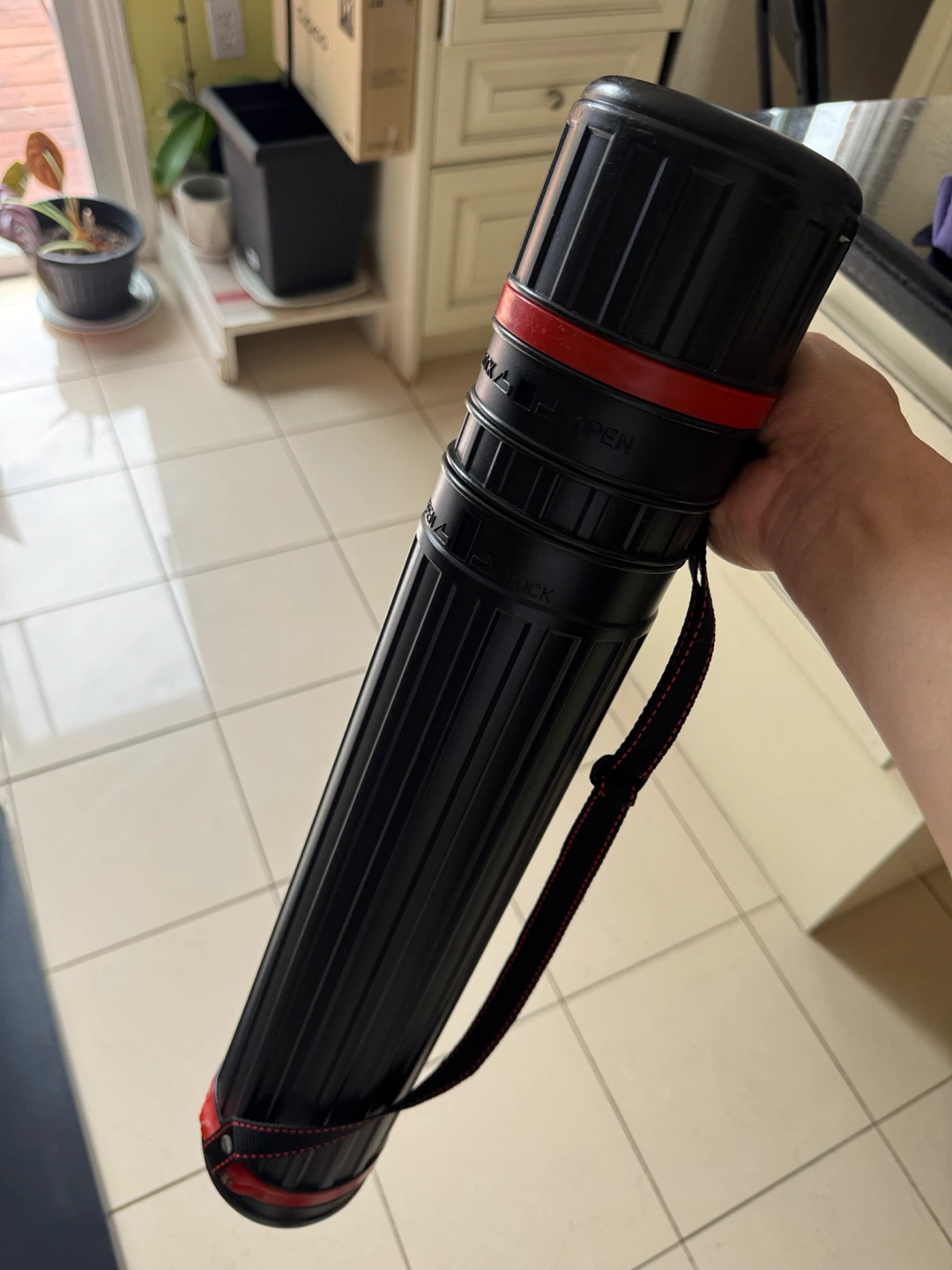Black Telescoping Art Tube with Strap
