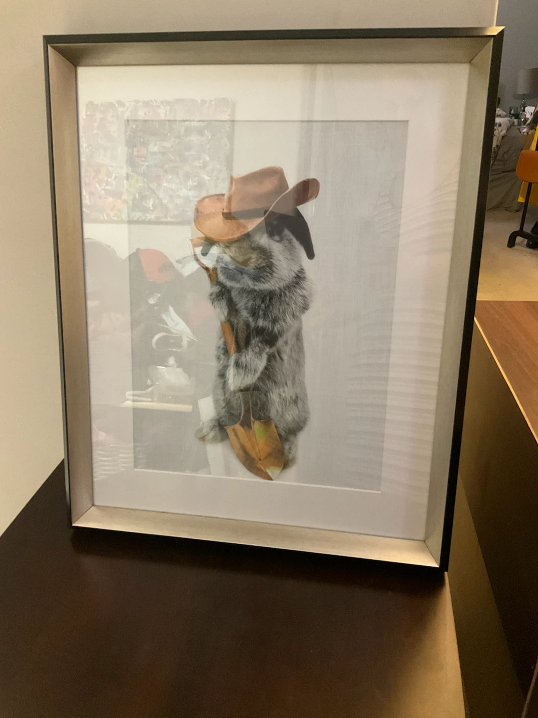 Framed Art Print - Bunny in Cowboy Hat