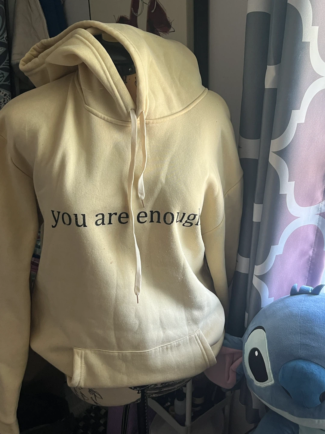 Cream "you are enough" Hoodie