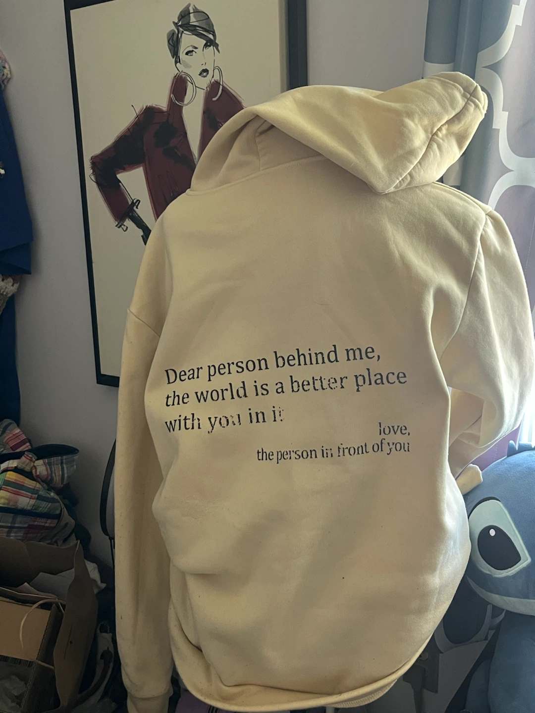 Cream "you are enough" Hoodie - photo 2